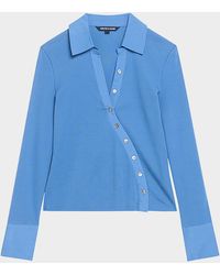 Veronica Beard - Brenner Long-Sleeve Asymmetric Button Top - Lyst