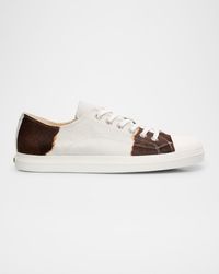 Moschino - Edge Calf Hair Cap Toe Low-Top Sneakers - Lyst