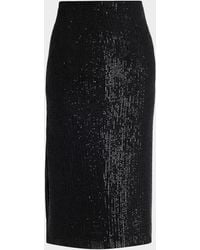 Kiton - Striped Sequined Midi Pencil Skirt - Lyst