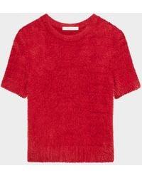 Helmut Lang - Cropped Eyelash Knit Tee - Lyst