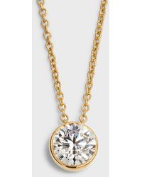 Neiman Marcus - Lab Grown Diamond 18K Round Pendant Necklace, 1.5Tcw - Lyst