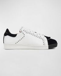 The Office Of Angela Scott - The Elliot Mixed Leather Low-top Sneakers - Lyst