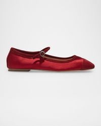 Aeyde - Uma Cap-Toe Satin Mary Jane Ballerina Flats - Lyst