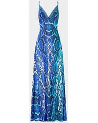 CAMILLA - The Sapphire Serpent Bias-Cut Maxi Slip Dress - Lyst