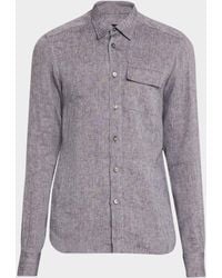 Kiton - Apos;S Linen Flap-Pocket Casual Button-Down Shirt - Lyst