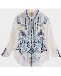 Johnny Was - Luisa Embroidered Button-Down Shirt - Lyst