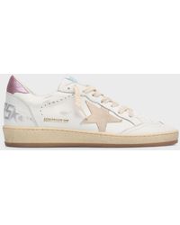 Golden Goose - Ballstar Mixed Leather Low-Top Sneakers - Lyst
