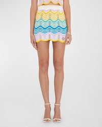 Casablanca - Wave Crochet Knit Mini Skirt - Lyst