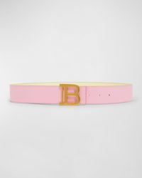 Balmain - B-Monogram Reversible Wide Leather Belt - Lyst