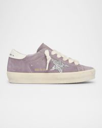 Golden Goose - Hi Star Suede Glitter Low-Top Sneakers - Lyst