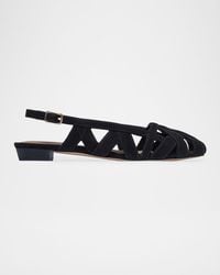 Bernardo - Glinda Woven Leather Slingback Ballerina Flats - Lyst