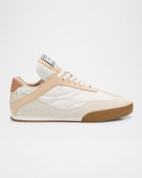 Chloé - Kick Mixed Leather Low-Top Sneakers - Lyst