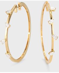 Siena Jewelry - 14k Gold Scattered Pear-cut Diamond Hoop Earrings - Lyst