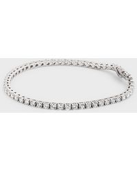 Neiman Marcus - 18k White Gold Gh/si Round Diamond 4-prong Bracelet - Lyst