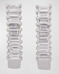 Lana Jewelry - 14k Gold Baguette Diamond Huggie Earrings, 0.5 Tcw - Lyst
