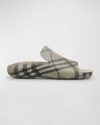Burberry - Stingray Check Rubber Slide Sandals - Lyst