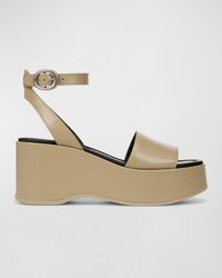 Vince - Phillipa Leather Ankle-Strap Platform Sandals - Lyst