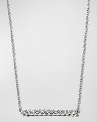 Memoire - 18k White Gold Small Diamond Bar Pendant Necklace - Lyst