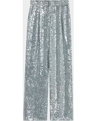LAPOINTE - Sequined Pleated Wide-Leg Belted Pants - Lyst