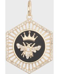 Kastel Jewelry - Queen Bee Diamond And Onyx Pendant - Lyst