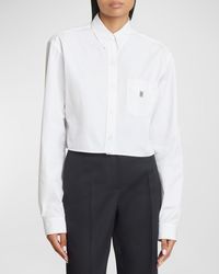 Givenchy - Cropped Button-Front Shirt With 4G Emblem - Lyst