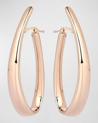 Lisa Nik - Golden Dreams 18K Rose Elongated Curved Hoop Earrings - Lyst