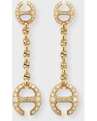 Hoorsenbuhs - 18k Yellow Gold Micro Link Chain Earrings With Diamonds - Lyst