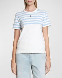 Givenchy - Striped Top T-Shirt With 4G Logo Detail - Lyst