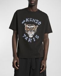KENZO - Drawn Varsity Tiger Logo-Print T-Shirt - Lyst