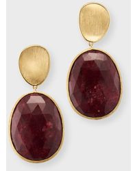 Marco Bicego - Lunaria 18k Yellow Gold Double Drop Earrings With Thulite - Lyst