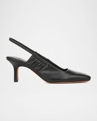 Vince - 65Mm Venice Leather Slingback Pumps - Lyst