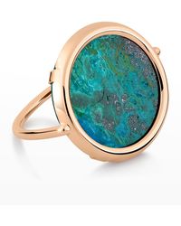 Ginette NY - Rose Gold Chrysocolla Disc Ring - Lyst