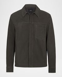 Vince - Apos;S Nubuck Leather Trucker Jacket - Lyst