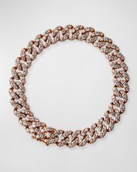 Leo Pizzo - 18k Rose Gold Diamond Pave Curb-link Bracelet - Lyst