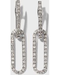 A Link - 18k White Gold Diamond Oval-link Earrings - Lyst