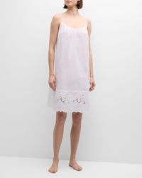 Hanro - Clara Floral-Embroidered Cotton Chemise - Lyst