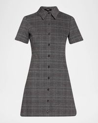 Theory - Easy A-Line Glen Plaid Mini Dress - Lyst
