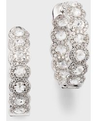 64 Facets - 18k White Gold Diamond Inside-out Hoop Earrings, 0.75" - Lyst