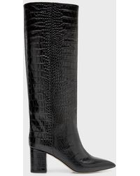 Paris Texas - Anja Croco Block-Heel Knee Boots - Lyst