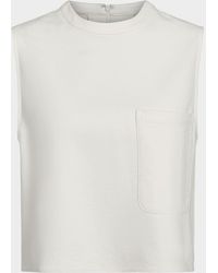 Twp - Cropped Leather Muscle Tank - Lyst