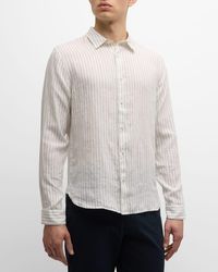 Vince - Bayside Striped Linen Sport Shirt - Lyst