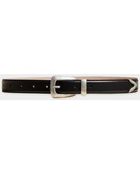 KHAITE - Benny Silvertone Buckle Leather Belt - Lyst