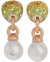 Margot McKinney Jewelry - 18k Green Stone & Baroque Pearl Drop Earrings - Lyst