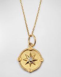 Monica Rich Kosann - 18K Mini Travel Compass Diamond Necklace - Lyst