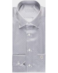 Stefano Ricci - Micro-Geometric Silk Dress Shirt - Lyst