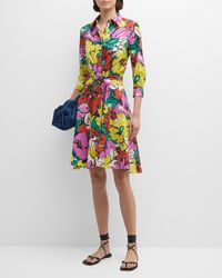 Sara Roka - Dralla57 Floral-Print Poplin Midi Shirtdress - Lyst