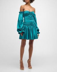 GIGII'S - Selina Ruched Off-Shoulder Mini Dress - Lyst
