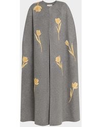 Carolina Herrera - Long Embroidered Cape - Lyst