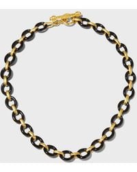 Elizabeth Locke - Yellow Gold Black Jade Positano Link Necklace - Lyst