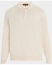 Loro Piana - Loro Island Cotton Giza Long-Sleeve Polo Shirt - Lyst